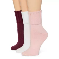 Mixit Essentials Thick Rib 3 Pair Turncuff Socks Womens