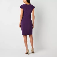 Perceptions Womens Short Sleeve Sheath Dress