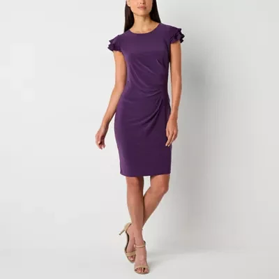 Perceptions Womens Short Sleeve Sheath Dress