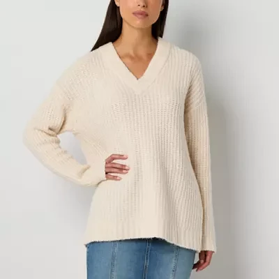 a.n.a Tall Womens V Neck Long Sleeve Pullover Sweater