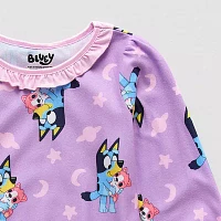 Little & Big Girls Bluey Crew Neck Long Sleeve Nightgown