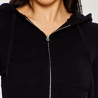 Forever 21 Juniors Full Zip Hooded Sweater Womens Long Sleeve Zipper Hoodie