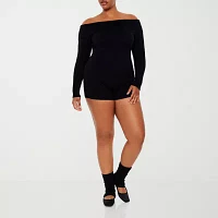 Forever 21 Off Shoulder Long Sleeve Womens Romper-Juniors Plus