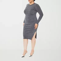 Forever 21 Ribbed Sweater Womens Long Sleeve Midi Bodycon Dress Juniors Plus