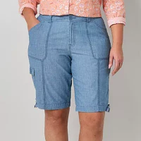 St. John's Bay Womens Mid Rise Bermuda Short-Plus