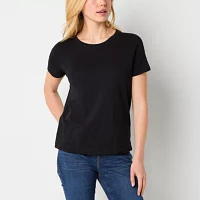 a.n.a Womens Crew Neck Short Sleeve Adaptive T-Shirt