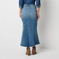 a.n.a Fit And Flare Womens High Rise Long Denim Skirt