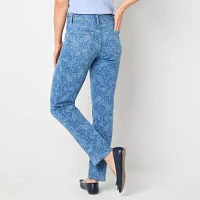 Liz Claiborne Womens High Rise Straight Leg Jean