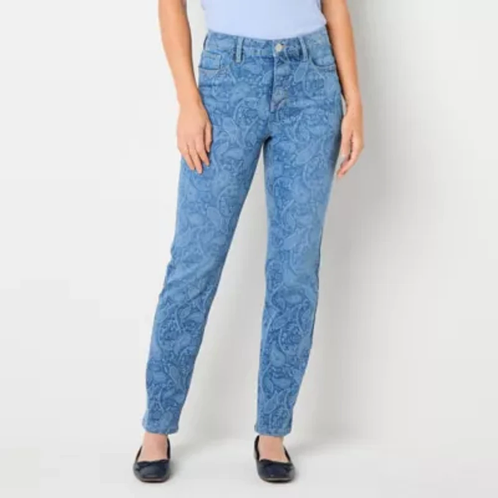 Liz Claiborne Womens High Rise Straight Leg Jean