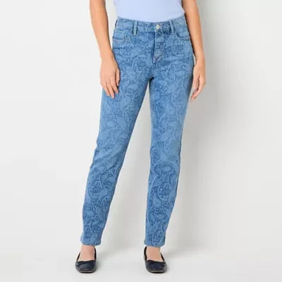 Liz Claiborne Womens High Rise Straight Leg Jean