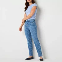Liz Claiborne Womens High Rise Straight Leg Jean