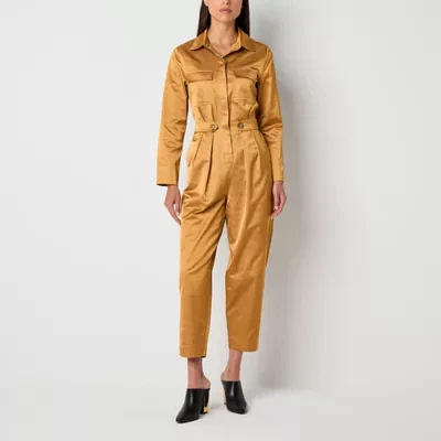 Worthington Womens Long Sleeve Jumpsuit