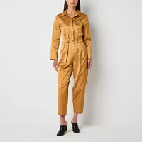 Worthington Womens Long Sleeve Jumpsuit