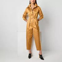 Worthington Womens Long Sleeve Jumpsuit