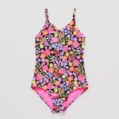 Thereabouts Little & Big Girls Floral One Piece Swimsuit