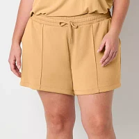 Stylus Womens High Rise Pull-On Short Plus