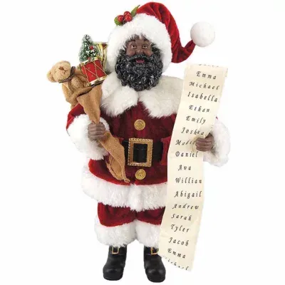 African American Christmas Santa Figurine