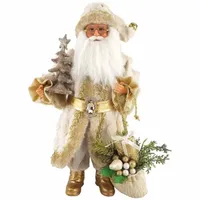 15" Golden Splendor " Hand Painted Santa Figurine