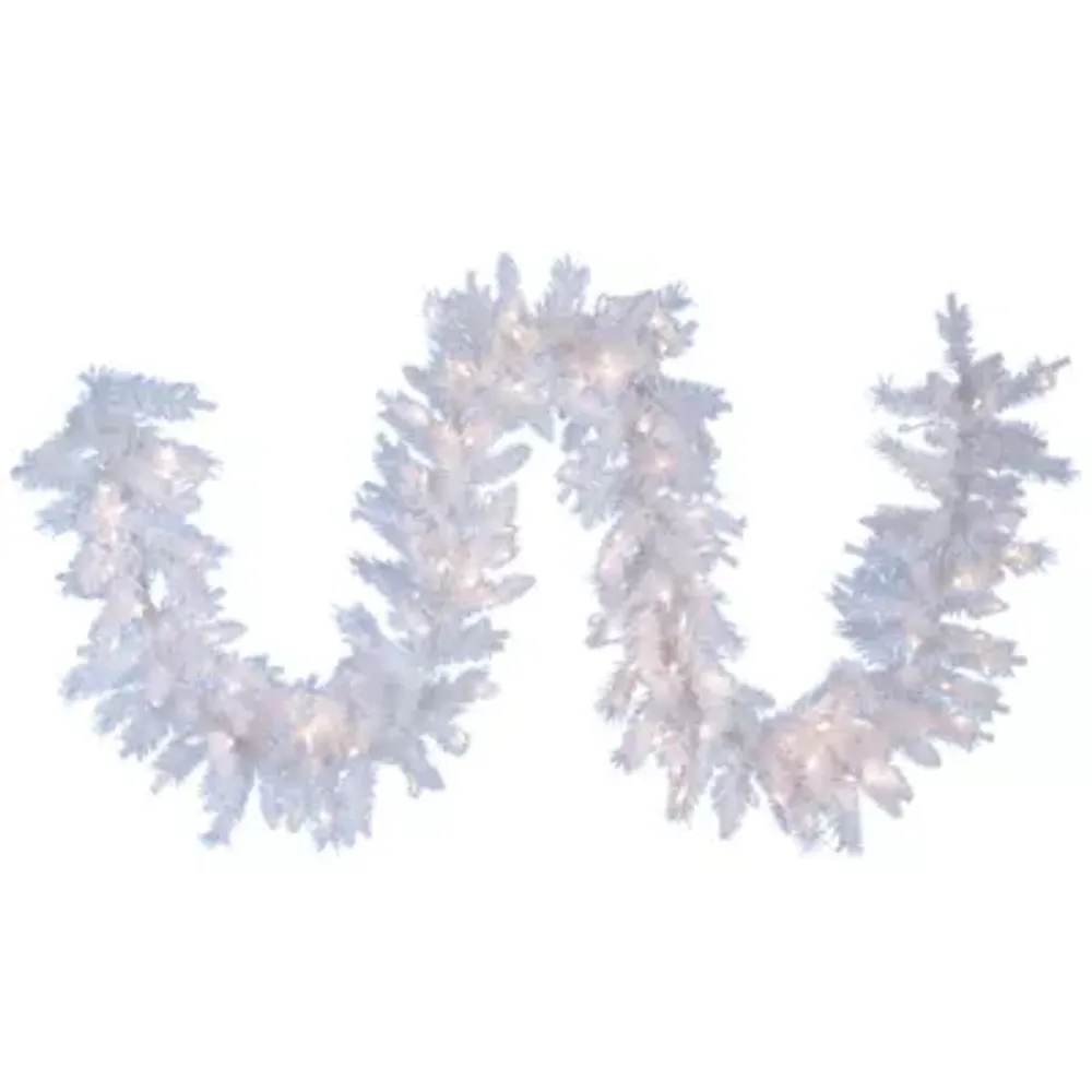 Kurt Adler 9-Foot Pre-Lit Crystal White Garland