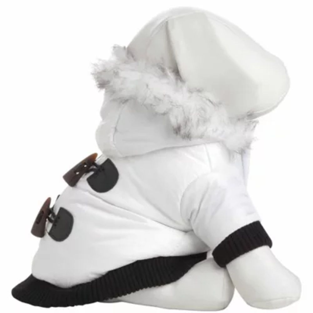 The Pet Life Aspen Winter-White Fashion Parka Coat