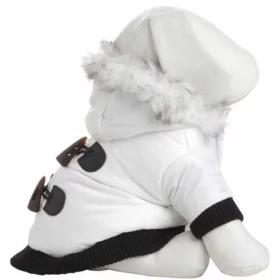 The Pet Life Aspen Winter-White Fashion Parka Coat