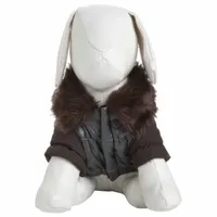 The Pet Life Ultra Fur 'Track-Collared' Metallic Pet Jacket