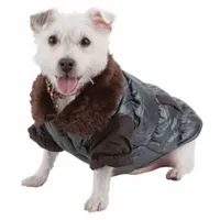 The Pet Life Ultra Fur 'Track-Collared' Metallic Pet Jacket