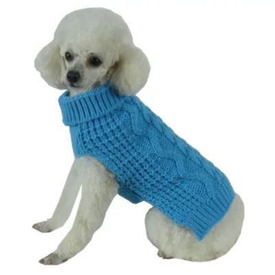 The Pet Life Swivel-Swirl Heavy Cable Knitted Fashion Designer Dog Sweater