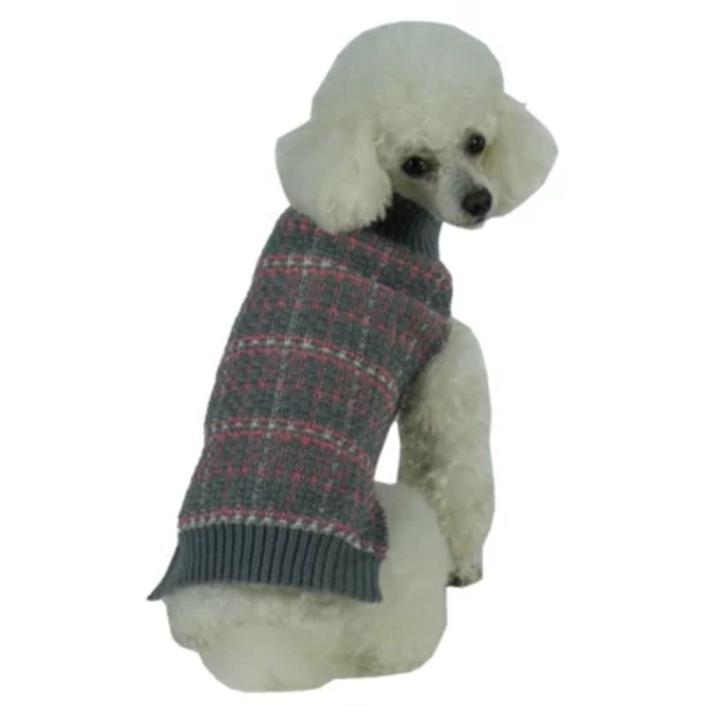 Pet Life Harmonious Dual Color Weaved Heavy Cable Knitted Fashion Designer Dog Sweater