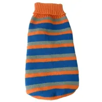 The Pet Life Heavy Cable Knit Striped Fashion Polo Dog Sweater