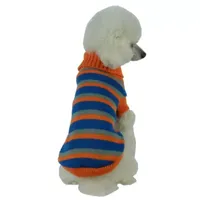 The Pet Life Heavy Cable Knit Striped Fashion Polo Dog Sweater