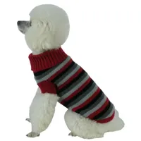 The Pet Life Polo-Casual Lounge Cable Knit Designer Turtle Neck Dog Sweater