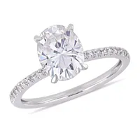 Womens 1/10 CT. T.W. White Moissanite 14K Gold Engagement Ring