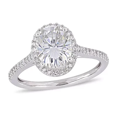 Womens 1/4 CT. T.W. White Moissanite 14K Gold Engagement Ring