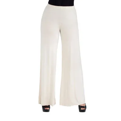 24/7 Comfort Apparel Comfortable Solid Palazzo Pants