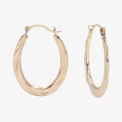 14K Gold 23mm Round Hoop Earrings