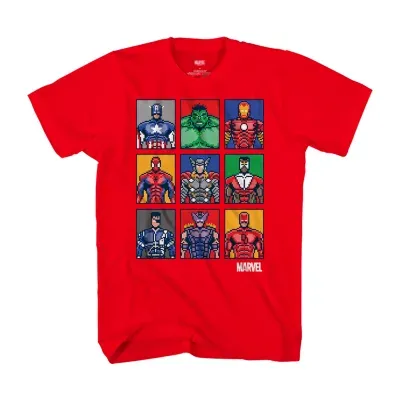 Little & Big Boys Crew Neck Short Sleeve Marvel Graphic T-Shirt