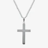 Made in Italy Mens Sterling Silver Cross Pendant Necklace