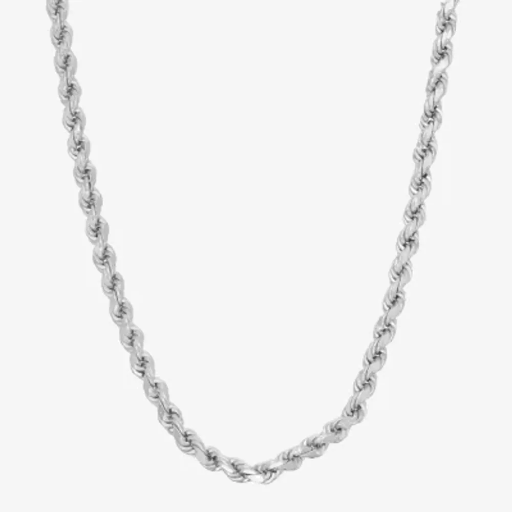 Sterling Silver 20 Inch Solid Rope Chain Necklace