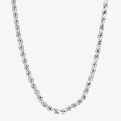 Sterling Silver 20 Inch Solid Rope Chain Necklace