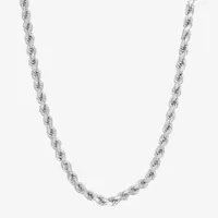 Sterling Silver 20 Inch Solid Rope Chain Necklace