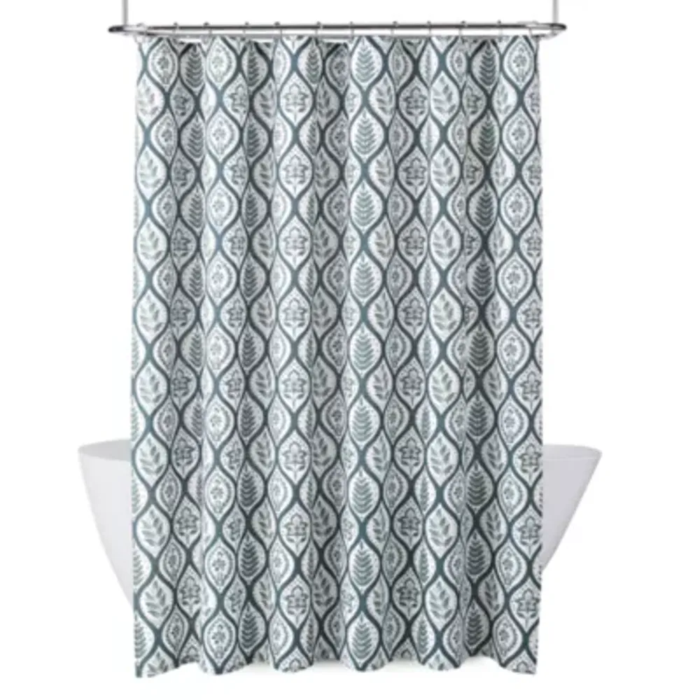 Liz Claiborne Green Leaf Ogee Shower Curtain