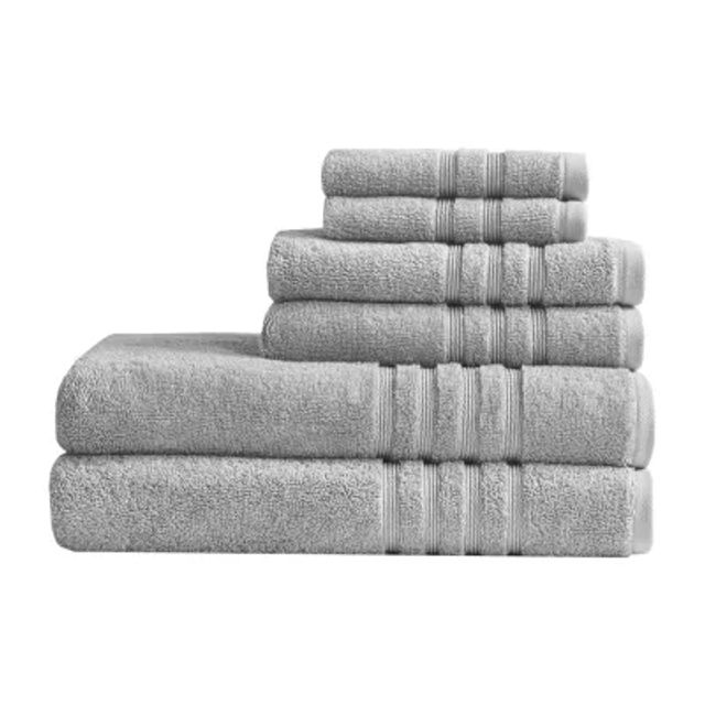 Madison Park Aer Jacquard Cotton 6-piece Antimicrobial Bath Towel Set