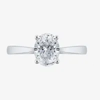 (H-I / SI2) Womens 1 1/2 CT. T.W. Lab Grown White Diamond 14K Gold Oval Solitaire Engagement Ring