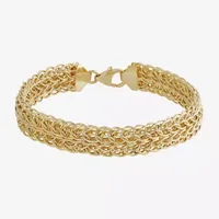 10K Gold Hollow Link Chain Bracelet