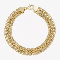 10K Gold Hollow Link Chain Bracelet