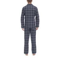 Residence Flannel Mens Long Sleeve 2-pc. Pant Pajama Set