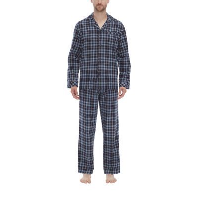 Residence Flannel Mens Long Sleeve 2-pc. Pant Pajama Set