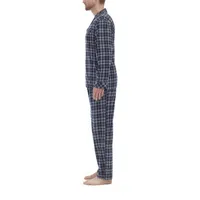 Residence Flannel Mens Long Sleeve 2-pc. Pant Pajama Set