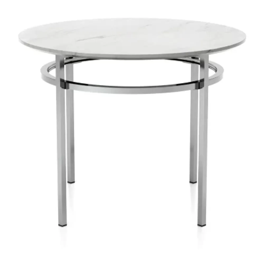 Kitchener Round Faux Marble-Top Dining Table